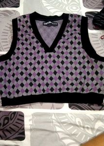 Korean Argyle V-Neck Sweater Vest