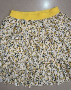 Cute Floral Tiered Mini Skirt