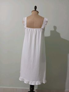 White Lace Trim Nightgown