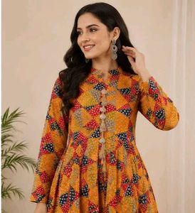 Beautiful Yellow Chunriprint Kurta