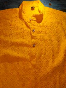 Vibrant Yellow Chikankari Kurta