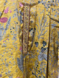 Mustard Floral Kurta Set with Dupatta