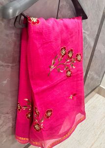 Beautiful Pink Embroidered Saree