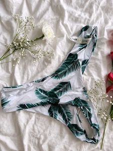 Shein Palm Print Bikini Bot
