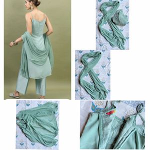 Elegant Teal Kurta Set with Palazzo