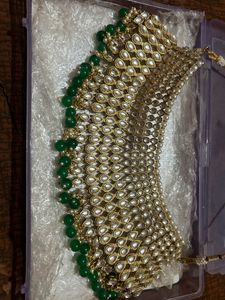 Elegant Green Bridal Set With Tikka