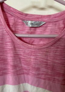 Pink &amp; White Striped T-Shirt