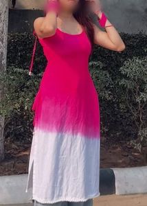Stylish Pink &amp; White Ombre Kurta