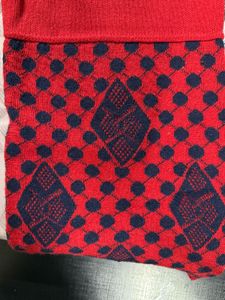 Red Patterned Knit kurti with pant
