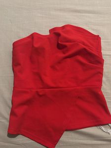 Savana Red Strapless Wrap Top