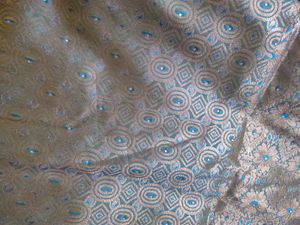 Pattu Blue &amp; Gold Sari with Blouse