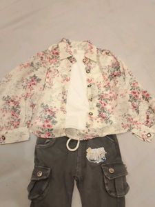 Floral Print Shirt &amp; Cargo Pants Set