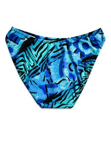 Vibrant Blue Abstract Print Bikini Bottom