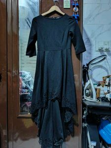 Elegant Black High-Low Dress