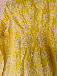 Vibrant Yellow Floral Print Kurta