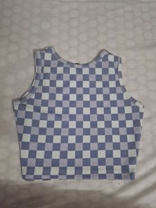 Checkerboard Crop Tank Top