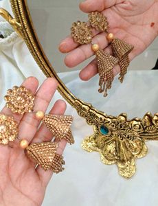 Exquisite Gold Jhumka Earrings
