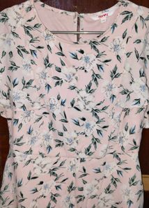 Pantaloons Floral Nude Pink Summer Midi Dress