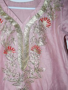 Elegant Pink Chanderi Kurta