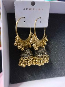 Gold Jhumka Earrings
