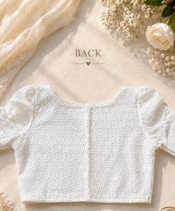 White hakkoba print blouse