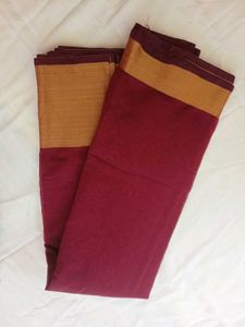 2000 coins Maroon Cotton Silk Saree with blouse pi
