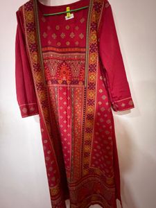 Ahika Red Printed Kurti