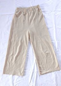 Beige Wide Leg Pants