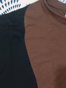 Brown and Black tshirt colourblocked