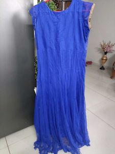 Blue Embroidered Ethnic Gown
