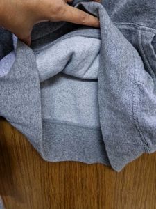 Velvet Texture Grey Hoodie From H&amp;M