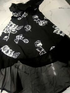 Maxi In Black Colour With White Flower 🧿