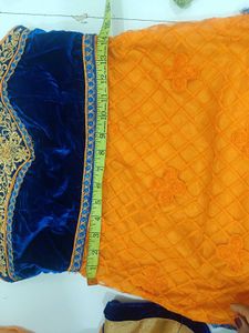 Beautiful Orange &amp; Blue Kurta Set