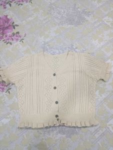 Cream Ruffle Crop Top