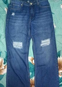Women's Ripped Blue Jeans