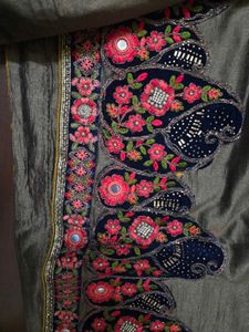 Embroidered Cotton Silk Saree