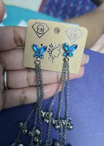 Sale_Sparkling Butterfly Dangle Earrings