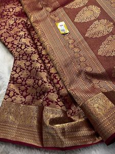 Exquisite Maroon Silk Saree