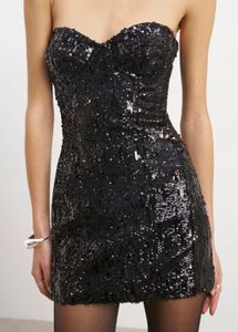 Sparkly Sequin Strapless Mini Dress