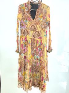 Bohemian Floral Print Midi Dress