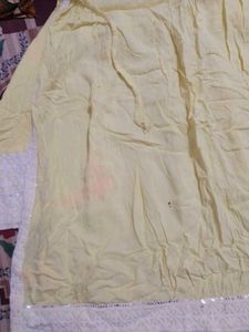 Yellow Kurta with Sequins and Lace