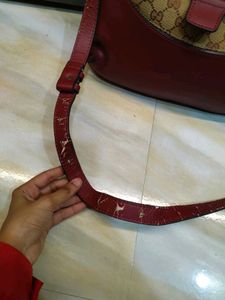 Gucci Shoulder Bag - Burgundy GG Canvas