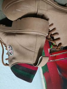 Stylish Beige Lace-Up Boots