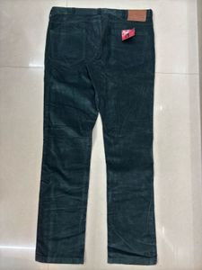 Dark Green Corduroy Jeans for Men