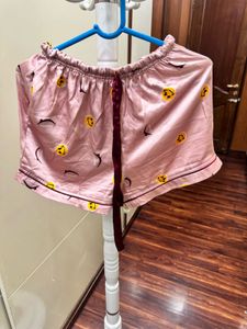 Cute Pink Smiley Face Pajama Shorts