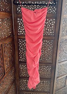 Zara New Celeb Style Bodycon Strapless Midi Dress