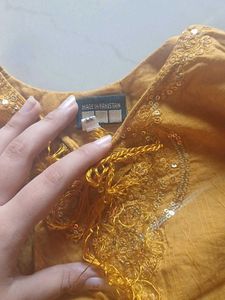 Yellow Embroidered Kurta Set of 2