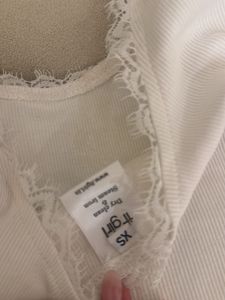 White Lace Trim tank Top