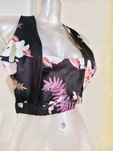 Floral Halter Crop Top