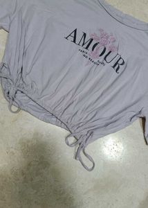 Amour Ruched Crop Tee